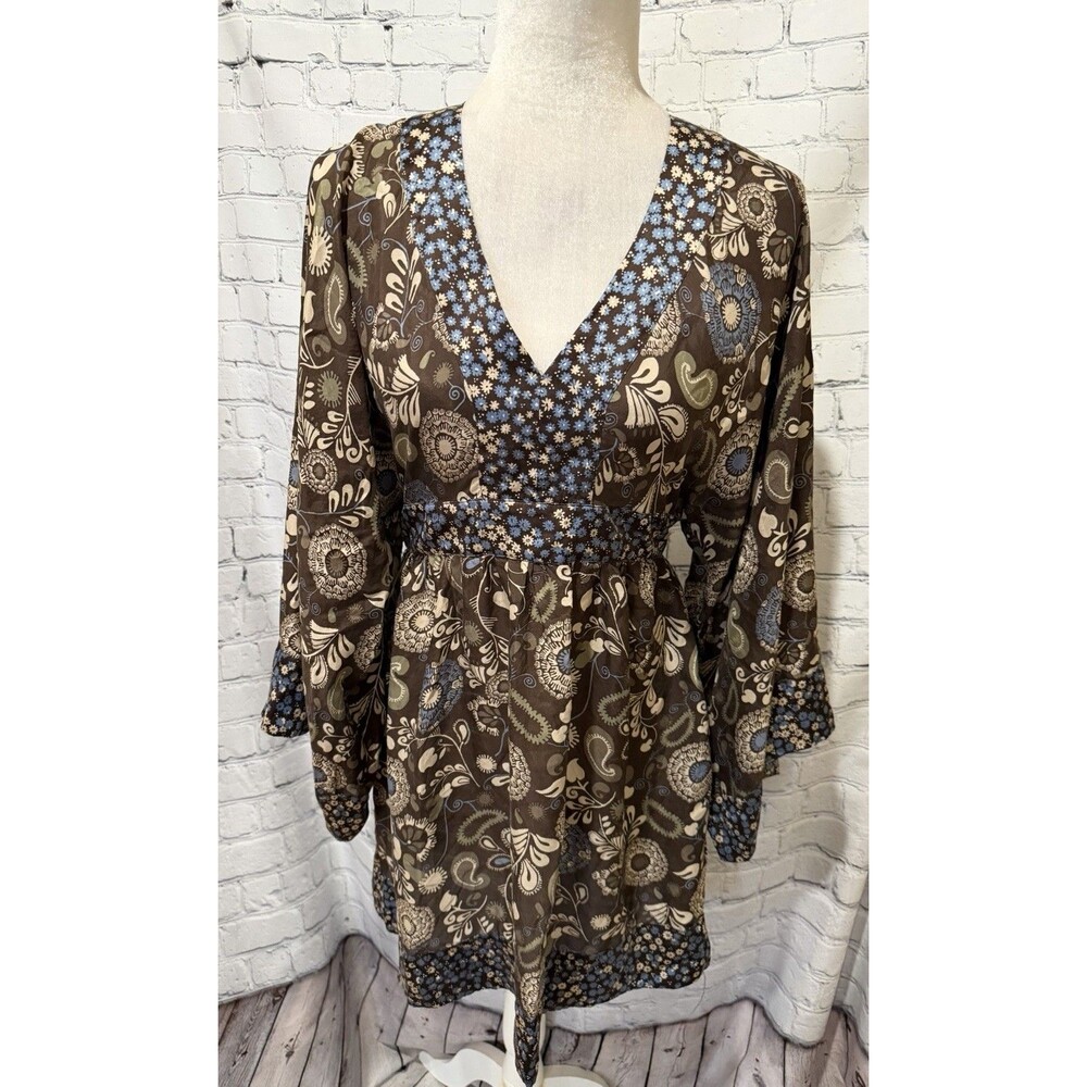 EXPRESS DESIGN STUDIO 100% Silk Flared Empire Urban BoHo CHIC Dress Size Medium